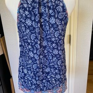 Pink Republic Blue and Red Patterned Fabric